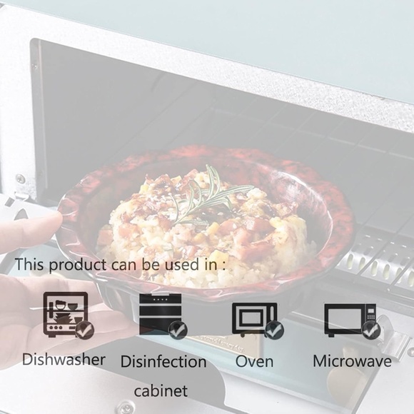 Ceramic Small 6.7” Round Baking Pie Casserole Dish Set Of 2 - Red - Picture 3 of 10